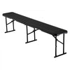 VEVOR Plastic Folding Bench, 6 ft Portable Bench for Outdoor Picnic Party Camping Dining, Foldable Smooth HDPE Seat for Garden Soccer Multipurpose Entertaining Activities, 2 Pack, 2 Carry Bags, Black