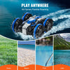 VEVOR Amphibious Remote Control Car Boat, 2.4GHz 12 km/h, 4WD Waterproof RC Car for Kids, 360° Rotating Stunt Car with 2 Batteries, All Terrain Water Beach Pool Toy for 6+ Year Old Boys Girls, Blue