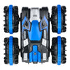 VEVOR Amphibious Remote Control Car Boat, 2.4GHz 12 km/h, 4WD Waterproof RC Car for Kids, 360° Rotating Stunt Car with 2 Batteries, All Terrain Water Beach Pool Toy for 6+ Year Old Boys Girls, Blue