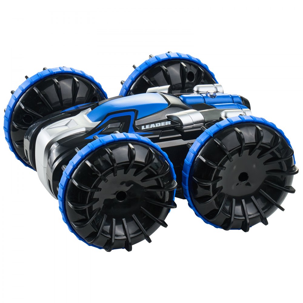 VEVOR Amphibious Remote Control Car Boat, 2.4GHz 12 km/h, 4WD Waterproof RC Car for Kids, 360° Rotating Stunt Car with 2 Batteries, All Terrain Water Beach Pool Toy for 6+ Year Old Boys Girls, Blue