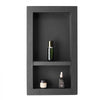 VEVOR Shower Niche, 16 x 28 x 4 inch Recessed Wall Niche with Movable Divider Shelf, Modern Soap & Shampoo Storage Organizer, Square Corners, Sealed Waterproof Design, Black for Bathroom Shower