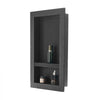 VEVOR Shower Niche, 16 x 28 x 4 inch Recessed Wall Niche with Movable Divider Shelf, Modern Soap & Shampoo Storage Organizer, Square Corners, Sealed Waterproof Design, Black for Bathroom Shower