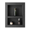VEVOR Shower Niche, 16 x 20 x 4 inch Recessed Wall Niche with Movable Divider Shelf, Modern Soap & Shampoo Storage Organizer, Square Corners, Sealed Waterproof Design, Black for Bathroom Shower