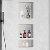 VEVOR Shower Niche Ready for Tile 16" x 16" & 16" x 20", Triple Shelf Organizer, Square Corners Wall-inserted Niche Recessed, Sealed Protection Modern Soap Storage Niche for Shower Bathroom, Black