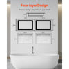 VEVOR Shower Niche, 16 x 24 inch + 16 x 24 inch Recessed Wall Niche with Movable Shelf, 4 inch Thick Modern Soap&Shampoo Storage Organizer,Square Corners,Sealed Waterproof,Black for Bathroom Shower