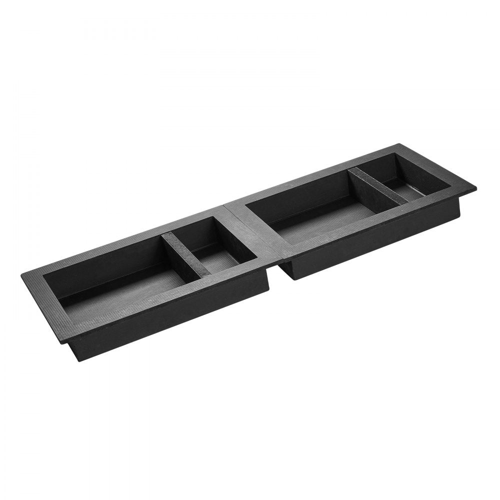 VEVOR Shower Niche, 16 x 24 inch + 16 x 24 inch Recessed Wall Niche with Movable Shelf, 4 inch Thick Modern Soap&Shampoo Storage Organizer,Square Corners,Sealed Waterproof,Black for Bathroom Shower