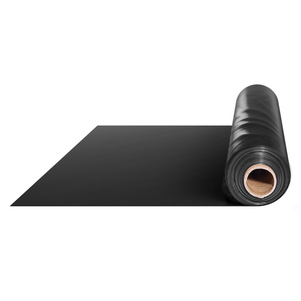 VEVOR Plastic Sheeting Heavy Duty 10' x 100', 6 Mil Thick Plastic Sheeting Roll, Plastic Drop Cloth Painters Tarp, Polyethylene Covering for Crawl Space Vapor Barrier, Multi-Purpose, Black