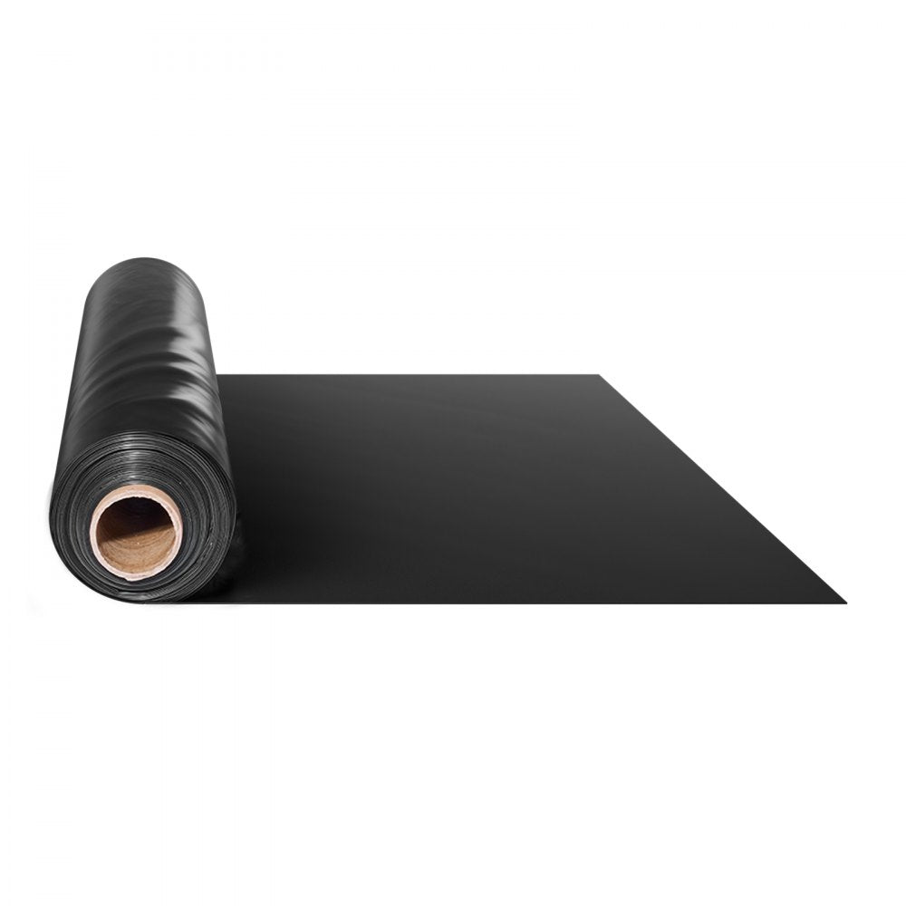 VEVOR 10 Mil Plastic Sheeting Heavy Duty 10' x 100', Thick Plastic Sheeting Roll, Plastic Drop Cloth Painters Tarp, Polyethylene Covering for Crawl Space Vapor Barrier, Multi-Purpose, Black