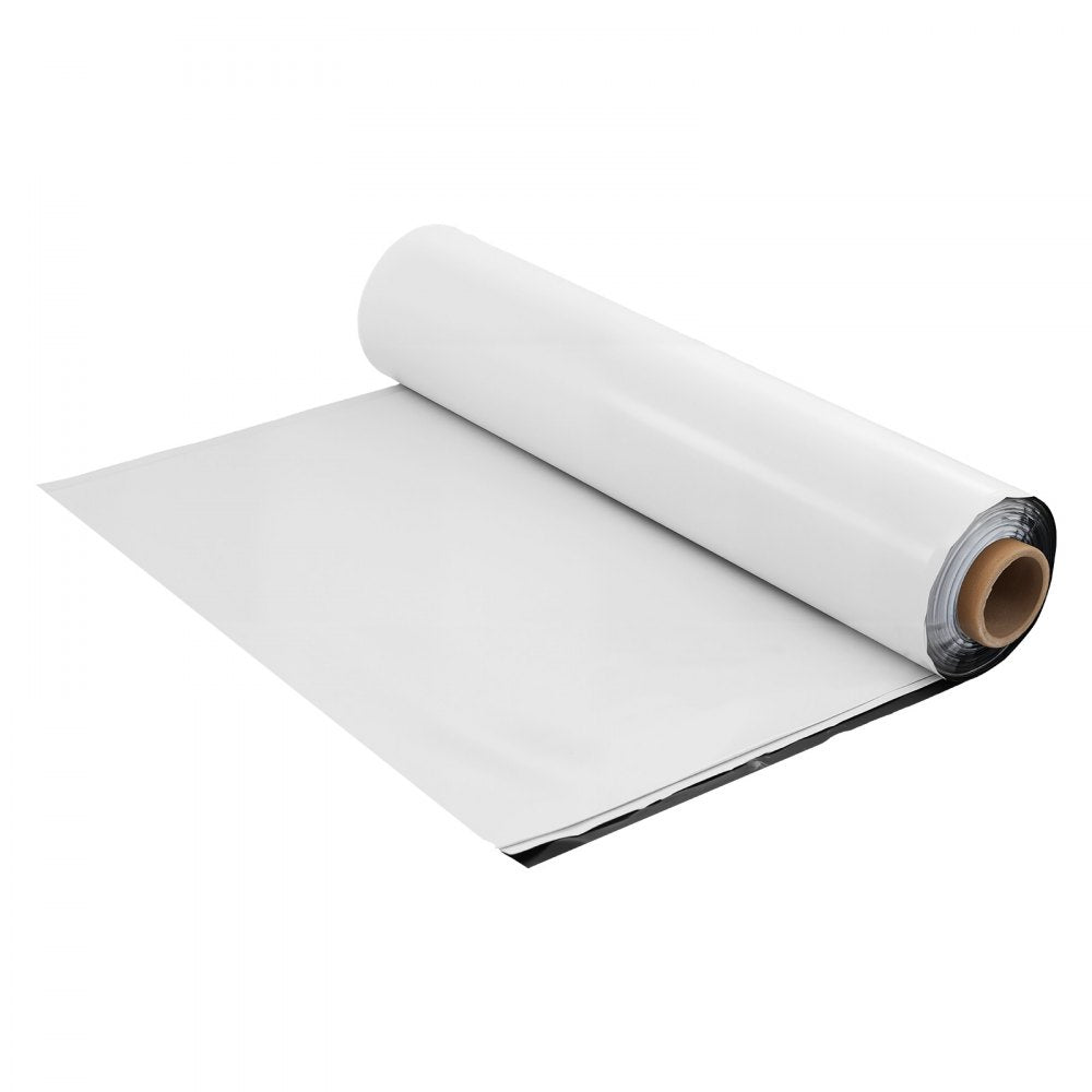 VEVOR 10 Mil Plastic Sheeting Heavy Duty 10' x 65', Thick Plastic Sheeting Roll, Plastic Drop Cloth Painters Tarp Covering for Crawl Space Vapor Barrier, Black and White Double-Sided, Multi-Purpose