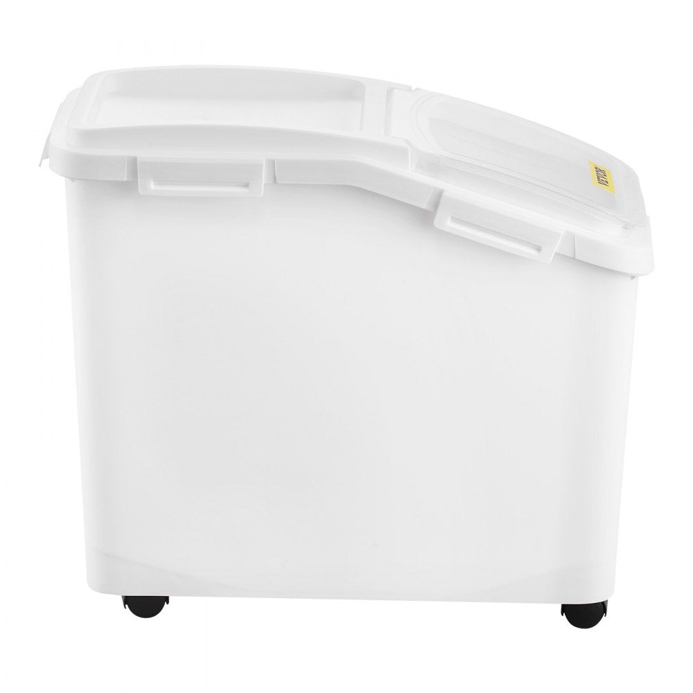 VEVOR Rice Storage Container, 11.4Gallon/50L Capacity Large Dog Food Dispenser Bin, Kitchen Ingredient Grain Cereal Flour Bin, Pet food Containers with Wheels, Scoop, Scale Line, Airtight Lid, 1 Pack