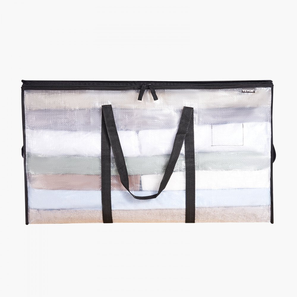 VEVOR 90L Large Storage Bags, 6 Pack Clothes Storage Bins, Foldable Closet Organizers Containers with Reinforced Handle, Plastic Storage Bags for Clothing, Blanket, Comforter, Bed Sheet, and Pillow