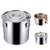 VEVOR Alcohol Still, 13.2 Gal / 50 L Stainless Steel Water Alcohol Distiller with Copper Coil for Fast Cooling, Dual Condenser Distiller Kit with Secondary Distillation, for Wine Whisky Brandy, Silver
