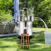 VEVOR Alcohol Still, 13.2 Gal / 50 L Stainless Steel Water Alcohol Distiller with Copper Coil for Fast Cooling, Dual Condenser Distiller Kit with Secondary Distillation, for Wine Whisky Brandy, Silver
