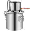 VEVOR Alcohol Still, 3 Gal / 11.4 L Stainless Steel Water Alcohol Distiller with Coil Cooling, Home Brewing Refining Fermentation Kit with Dual Display Thermometer, for Wine Whisky Brandy, Silver