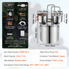 VEVOR Alcohol Still, 3 Gal / 11.4 L Stainless Steel Water Alcohol Distiller with Copper Coil for Fast Cooling, Dual Condenser Distiller Kit with Secondary Distillation, for Wine Whisky Brandy, Silver