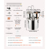 VEVOR Alcohol Still, 5 Gal / 19 L Stainless Steel Water Alcohol Distiller with Copper Coil for Fast Cooling, Dual Condenser Distiller Kit with Secondary Distillation, for Wine Whisky Brandy, Silver