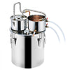 VEVOR Alcohol Still, 8 Gal / 30 L Stainless Steel Water Alcohol Distiller with Copper Coil for Fast Cooling, Dual Condenser Distiller Kit with Secondary Distillation, for Wine Whisky Brandy, Silver