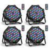 VEVOR LED Par Lights, 4 Pack 36 LED RGB Stage Lights Uplight Stage Lighting, for DJ, Event, Music Party, Wedding, Bar, Church, Remote & DMX Control, Sound Activated, 6 Lighting Effects, Carry Handle