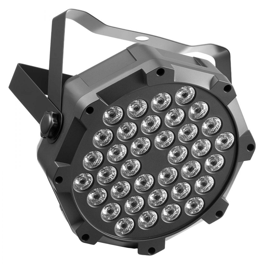 VEVOR LED Par Lights, 4 Pack 36 LED RGB Stage Lights Uplight Stage Lighting, for DJ, Event, Music Party, Wedding, Bar, Church, Remote & DMX Control, Sound Activated, 6 Lighting Effects, Carry Handle