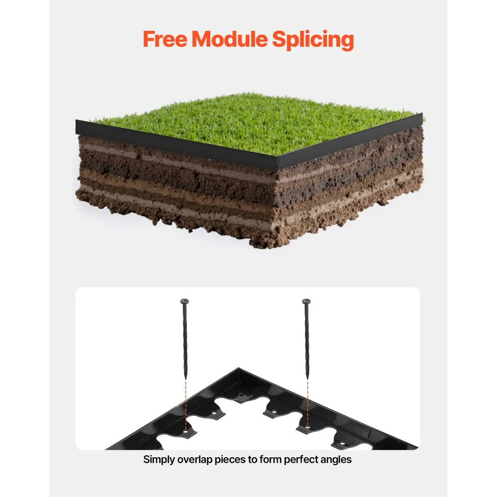 VEVOR Landscape Edging Border, 10Pcs 6 ft x 1.6 in Plastic Garden Edging with 60 Spikes, Sun-Resistant Flowerbed Borders, DIY Layout, No Dig Garden Edger Border Divider for Lawn Edgings for Yard