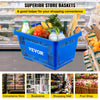 VEVOR Shopping Basket, 16.9 x 11.8 x 8.7 in/42.8 x 30 x 22 cm((L x W x H), Plastic Handle and Iron Stand, Set of 12 Store Baskets with Durable PE Material Used for Supermarket, Retail, Bookstore, Blue