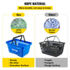 VEVOR Shopping Basket, 16.9 x 11.8 x 8.7 in/42.8 x 30 x 22 cm((L x W x H), Plastic Handle and Iron Stand, Set of 12 Store Baskets with Durable PE Material Used for Supermarket, Retail, Bookstore, Blue