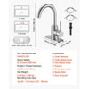 VEVOR Single Handle Sink Faucet, Kitchen Faucet Brushed Nickel Single Handle, Kitchen Water Faucets with Anti-Splash Aerator, Suitable for Bathroom, RV, Bar Sink, Public Restroom, High Arc Spout