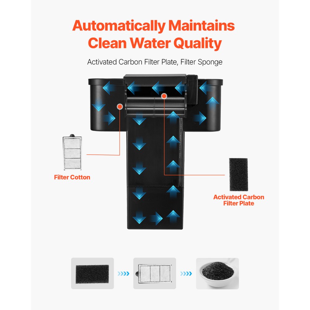 VEVOR Fish Tank Aquarium, 3.5 Gallon Arch Ultra-Clear GPPS Starter Smart Tank Adjustable 3 Color Lighting, Self Cleaning System Fishbowl for Freshwater & Saltwater Fish Home, Office, or Pet Use