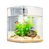 VEVOR Fish Tank Aquarium, 2 Gallon Arch Ultra-Clear GPPS Starter Smart Tank Adjustable 3 Color Lighting, Self Cleaning System Fishbowl for Freshwater & Saltwater Fish Home, Office, or Pet Use