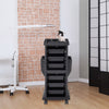 VEVOR Ultimate Salon Trolley Cart, Lockable Beauty Salon Cart for Stylist with 6 Removable Drawers & Tool Holder, Plastic Hairdressing Rolling Cart with Lockable Wheels for Beauty SPA Barber