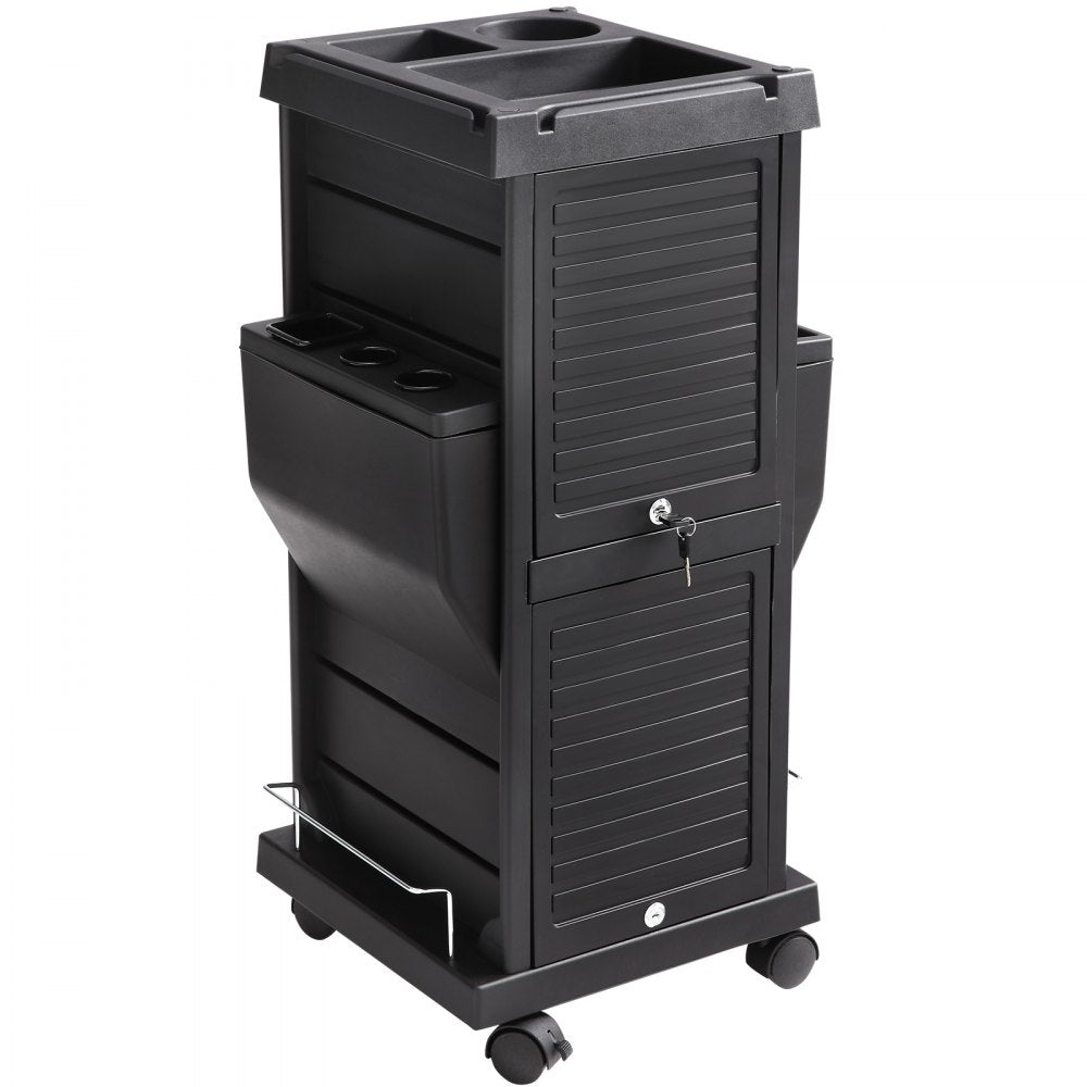 VEVOR Ultimate Salon Trolley Cart, Lockable Beauty Salon Cart for Stylist with 6 Removable Drawers & Tool Holder, Plastic Hairdressing Rolling Cart with Lockable Wheels for Beauty SPA Barber