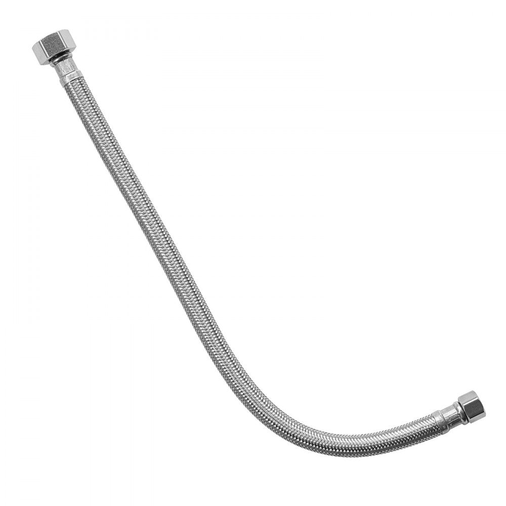 VEVOR Faucet Hose Connector, 24-Inch Length, 3/8 Inch Comp x 1/2 Inch FIP 2-Pack Braided Stainless Steel Faucet Supply Line, Faucet Hose Connects Kitchen Bathroom Sink to Water Supply, Certified Safe