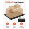 VEVOR Plastic Pallets, 6 Pcs Plastic Pallets for Basement Storage, Nestable Lightweight Waterproof Storage Pad with Breathable Grid for Indoor Outdoor Supermarket Warehouse, 23.6"x11.8"x1.2", Black