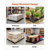 VEVOR Plastic Pallets, 6 Pcs Plastic Pallets for Basement Storage, Nestable Lightweight Waterproof Storage Pad with Breathable Grid for Indoor Outdoor Supermarket Warehouse, 23.6"x11.8"x1.2", Black