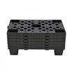 VEVOR Plastic Pallets, 6 Pcs Plastic Pallets for Basement Storage, Nestable Lightweight Waterproof Storage Pad with Breathable Grid for Indoor Outdoor Supermarket Warehouse, 19.7" x 12" x 3.9", Black