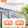 VEVOR 12 Pack Polycarbonate Greenhouse Panels, 2' X 4' X 0.24'' Roof Panels Sheets, Waterproof UV Protected Corrugated Plastic Roofing, Impact Resistance Clear Roofing Sheets for Greenhouse/Garden