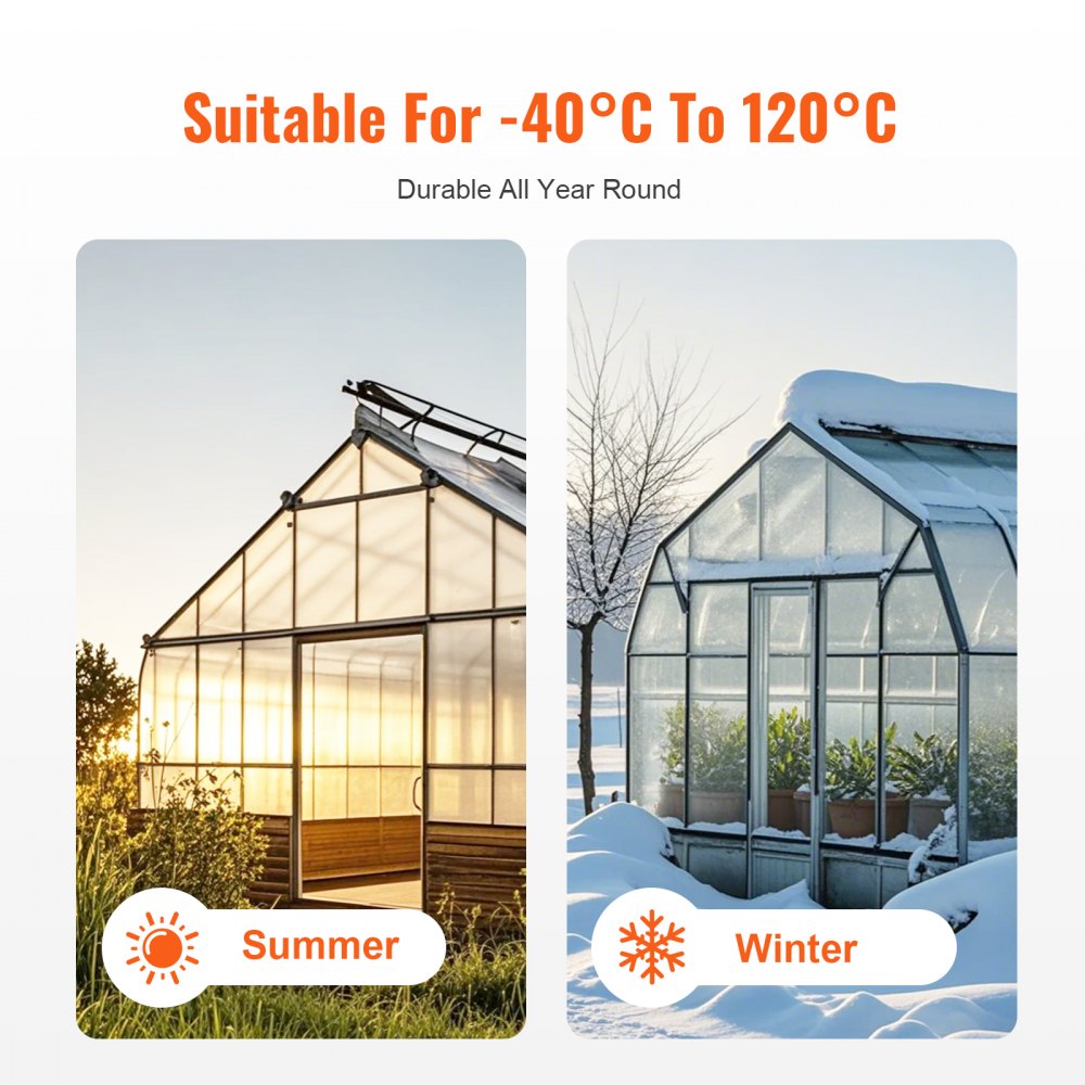 VEVOR 6 Pack Polycarbonate Greenhouse Panels, 2' X 4' X 0.16'' Roof Panels Sheets, Waterproof UV Protected Corrugated Plastic Roofing, Impact Resistance Clear Roofing Sheets for Greenhouse/Garden
