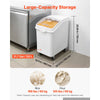VEVOR Rice Storage Container 198 lbs/31.7 Gallons Dog Food Dispenser Bin, for Kitchen Pantry, 120L Large Grain Cereal Flour Ingredient Storage Bin, Pet Food Container with Wheels, Scoop, Slide Lid