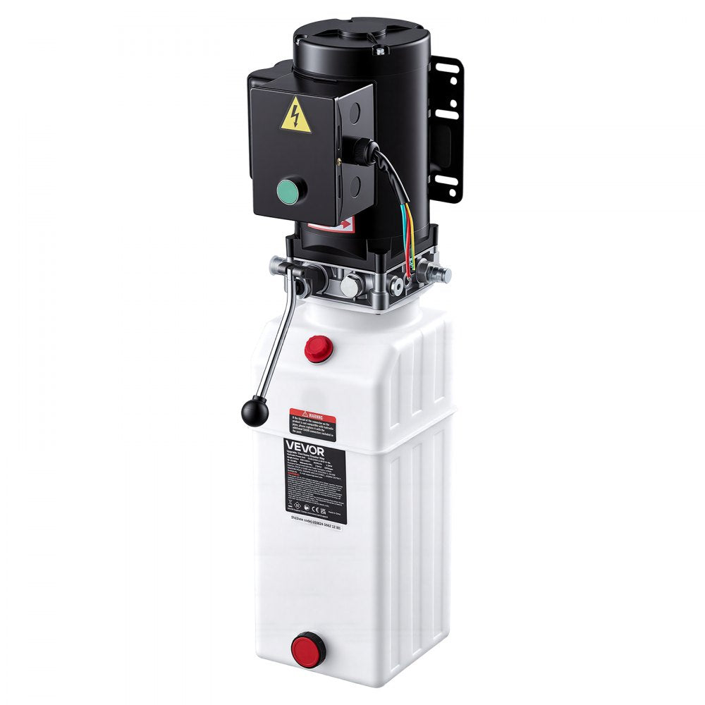 VEVOR 10 Quart Hydraulic Pump, 2.2KW Hydraulic Dump Trailer Pump Single Acting, 3200 PSI Max Relief Pressure, 1.7 GPM Flow Rate, AC220-240V Hydraulic Power Unit Car Lift (Vertical Installation)