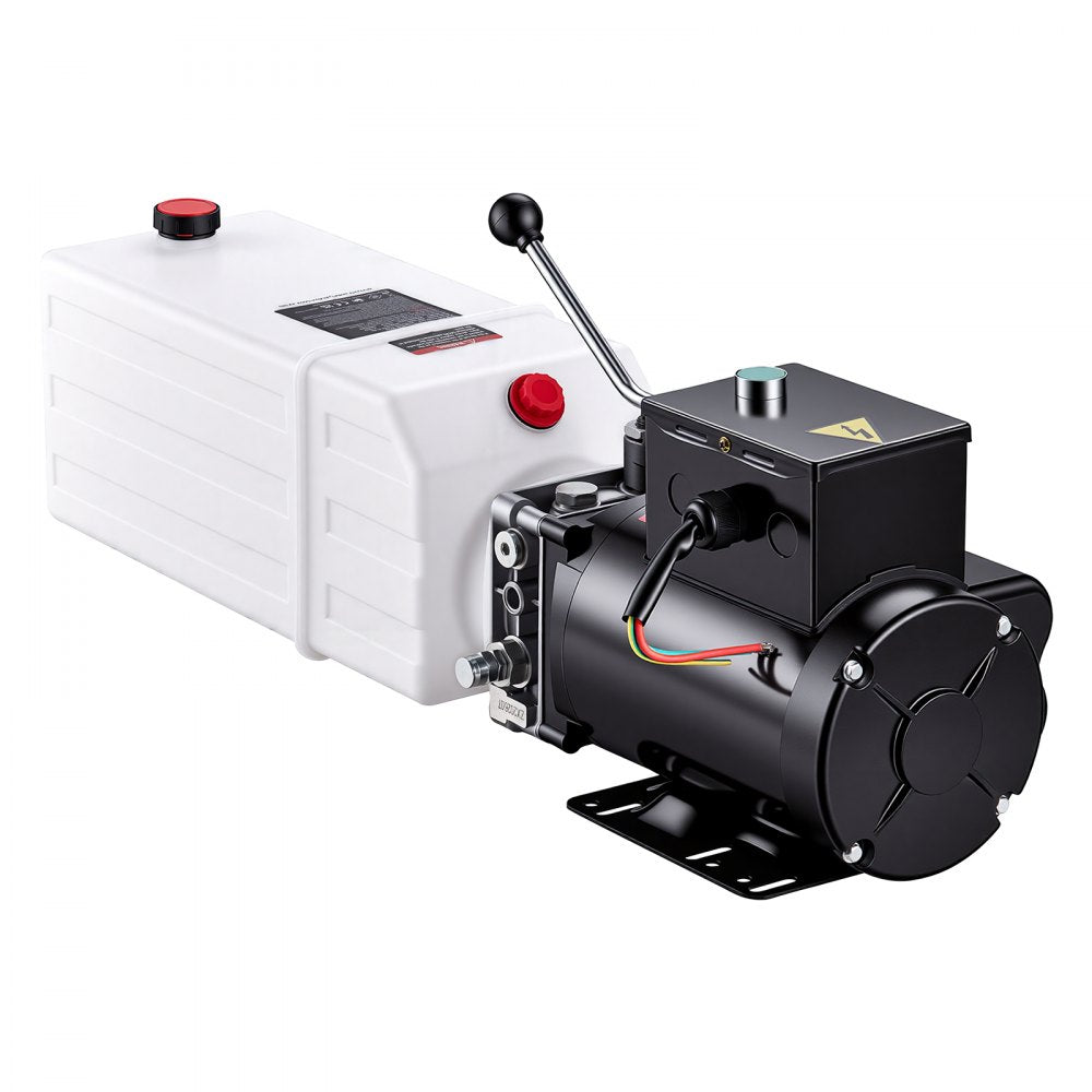 VEVOR 10 Quart Hydraulic Pump, 2.2KW Hydraulic Dump Trailer Pump Single Acting, 3200 PSI Max Relief Pressure, 1.7 GPM Flow Rate, AC220-240V Hydraulic Power Unit Car Lift (Vertical Installation)