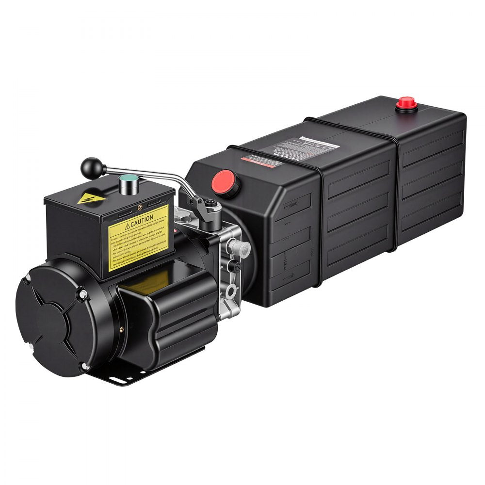 VEVOR 14 Quart Hydraulic Pump, 2.2KW Hydraulic Dump Trailer Pump Single Acting, 3200 PSI Max Relief Pressure, 1.7 GPM Flow Rate, AC220-240V Hydraulic Power Unit Car Lift (Vertical Installation)