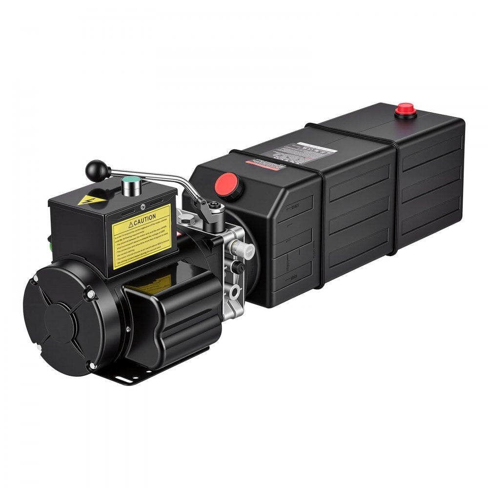 VEVOR 15 Quart Hydraulic Pump, 2.2KW Hydraulic Motor Dump Trailer Pump Single Acting, 3200 PSI Max Relief Pressure, 1.7 GPM Flow Rate, AC220-240V Hydraulic Power Unit Car Lift (Vertical Installation)