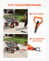 VEVOR Garden Dump Cart, 1200 lbs Poly Dump Cart, Garden Carts Dumps Wagon with Storage Fence, 2-in-1 Convertible Handle, 90° Quick-Dumps Mechanism, 180° Swivel Wheels, Yard Wagon for Plants, Soil