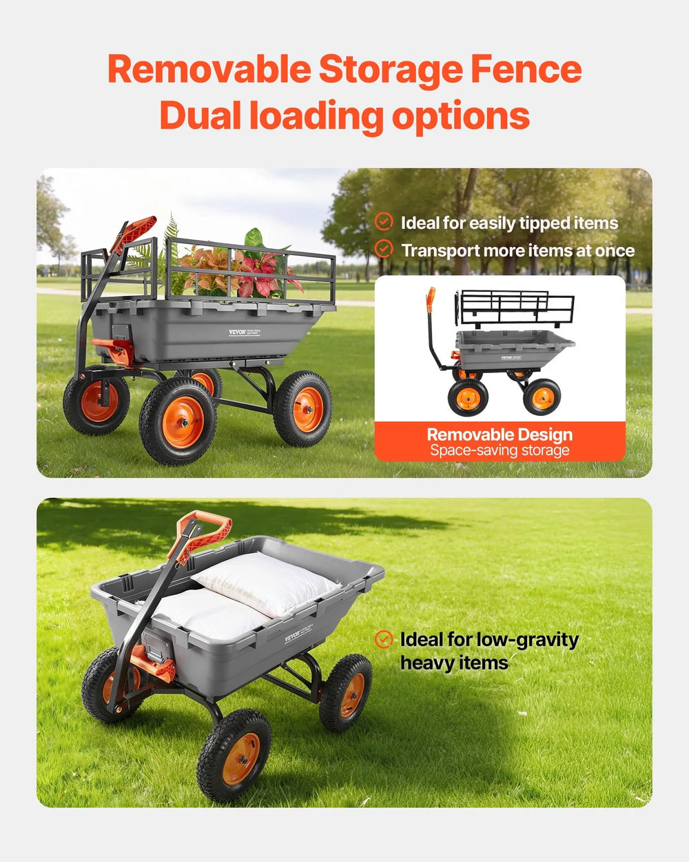 Removable storage fence and dual loading options