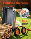 VEVOR Garden Dump Cart, 1500 lbs Poly Dump Cart, Garden Carts Dumps Wagon with 90° Quick-Dumps Mechanism, Adjustable Handle, 270° Flexible Rotating Bearings, Yard Wagon for Plants, Soil, Crops