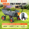 VEVOR Garden Cart, Durable Poly Dump Cart with Simple Assembly Steel Framework, Versatile Dump Cart with Dual-Function Handle, Handy Wheelbarrow with 600 lbs Load Capacity, 10 inch Wheels