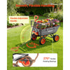 VEVOR Garden Dump Cart, 800 lbs Poly Dump Cart, Garden Carts Dumps Wagon with Storage Fence, 90° Quick-Dumps Mechanism, 180° Swivel Wheels, 90° Rotating Handle, Yard Wagon for Plants, Soil, Crops