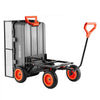 VEVOR Garden Dump Cart, 800 lbs Poly Dump Cart, Garden Carts Dumps Wagon with Storage Fence, 90° Quick-Dumps Mechanism, 180° Swivel Wheels, 90° Rotating Handle, Yard Wagon for Plants, Soil, Crops