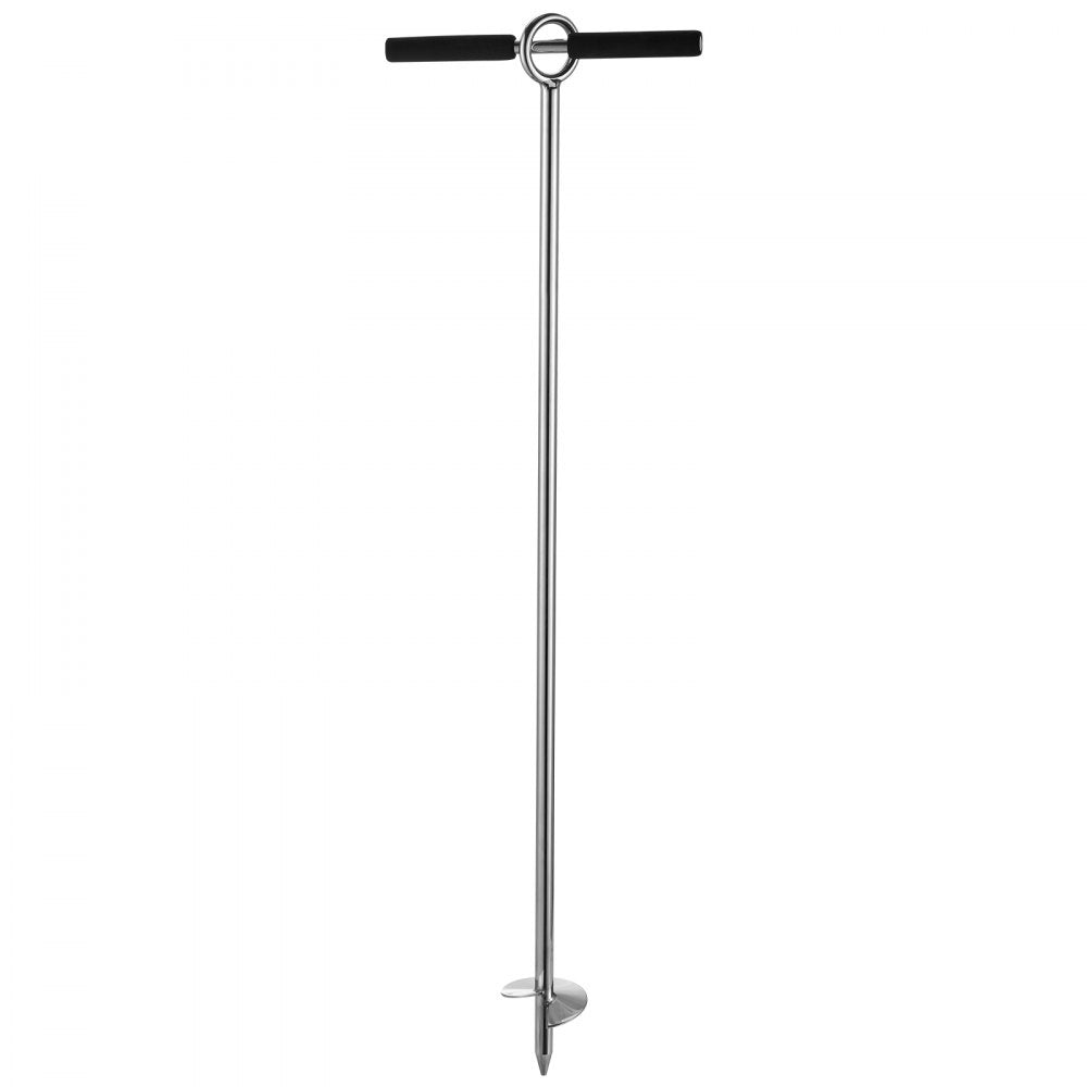 VEVOR Sand Anchor, 36 in Stainless Steel Beach Anchor, Screw in Sand Boat Anchors with Spiral Blade, Shallow Water Boat Auger Anchors, for Securing Jet Ski PWC Pontoon Kayak on Beaches and Sandbars