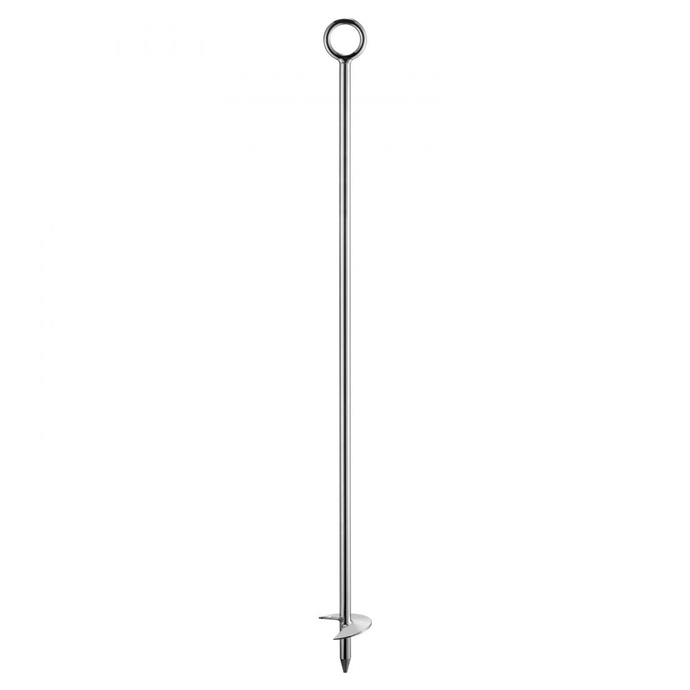 VEVOR Sand Anchor, 36 in Stainless Steel Beach Anchor, Screw in Sand Boat Anchors with Spiral Blade, Shallow Water Boat Auger Anchors, for Securing Jet Ski PWC Pontoon Kayak on Beaches and Sandbars